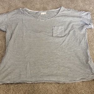 black and white striped tee